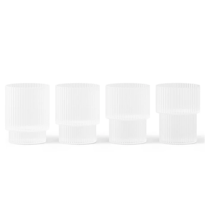 Ferm Living / Poháre Ripple Frosted Small 60 ml – set 4 ks