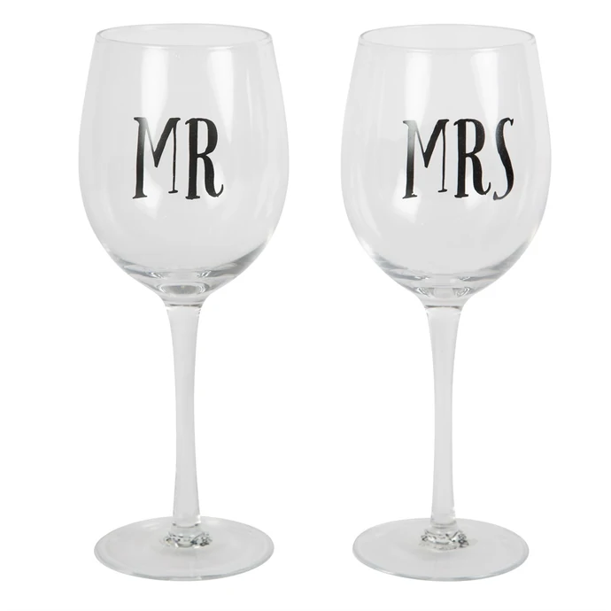 sass & belle / Sklenice na víno Mr & Mrs