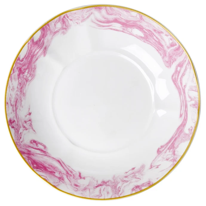rice / Porcelánový hluboký talíř Marble Bubblegum Pink 21 cm