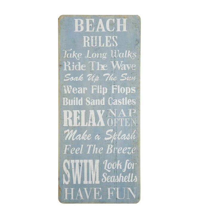 IB LAURSEN / Drevená ceduľa Beach Rules