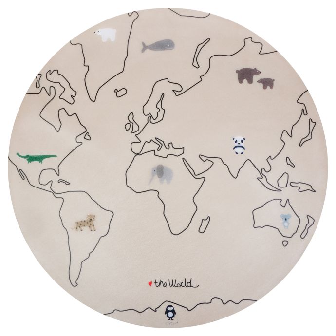 OYOY / Silikonová podložka pod dětskou židli The World Camel 108 cm