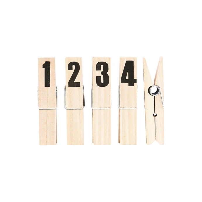House Doctor / Dekoratívne štipce maxi Numbers - set 4 ks