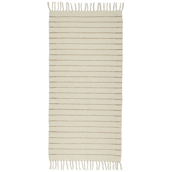 IB LAURSEN / Bavlnený behúň Creme Stripes 65x130cm