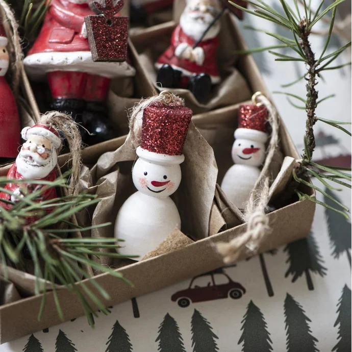 Ib Laursen / Závesná ozdoba Snowman Glitter 5 cm