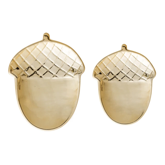 Bloomingville / Porcelánové tácky Golden Acorn set 2 ks