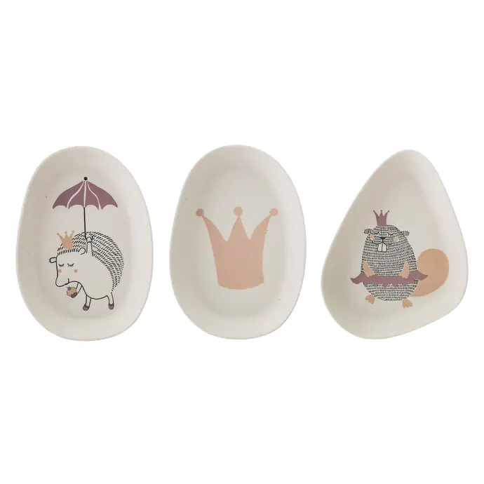 Bloomingville / Dětské bambusové talířky Princess 15 cm - set 3 ks