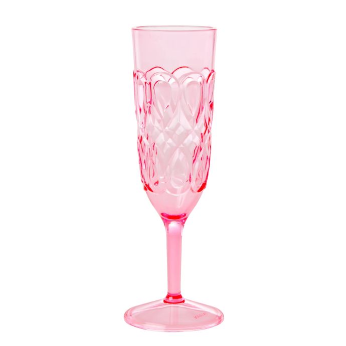 rice / Pohár na šampanské Acrylic Swirly Embossed Pink