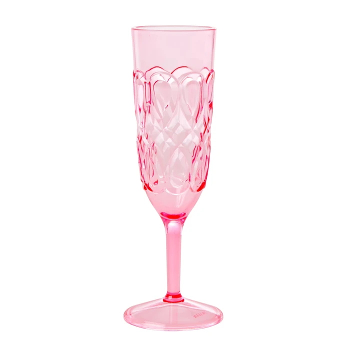 rice / Sklenička na šampaňské Acrylic Swirly Embossed Pink