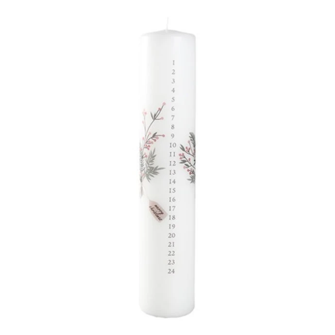 Det Gamle Apotek / Adventní svíčka Holly White 25 cm