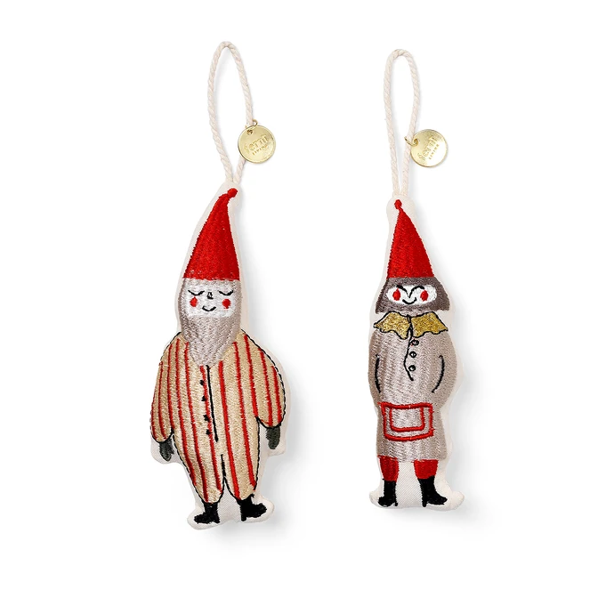 Ferm Living / Závesná vianočná ozdoba Elf Pair – set 2 ks