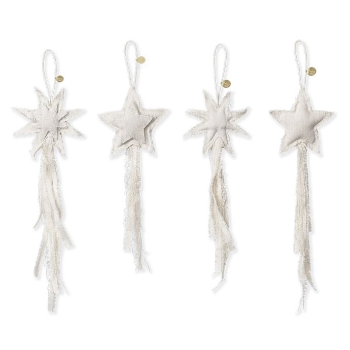 ferm LIVING / Vánoční ozdoba z organické bavlny Vela - set 4 ks