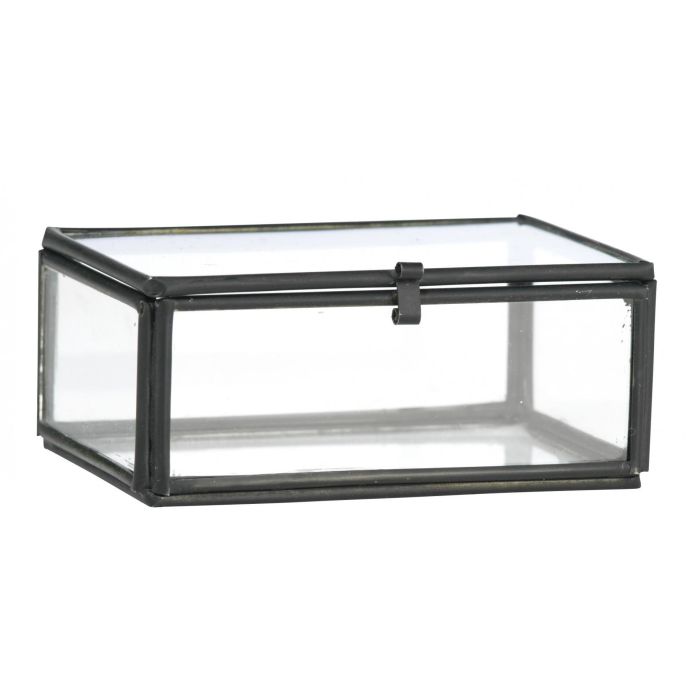 MADAM STOLTZ / Skleněný box Clear Black Iron