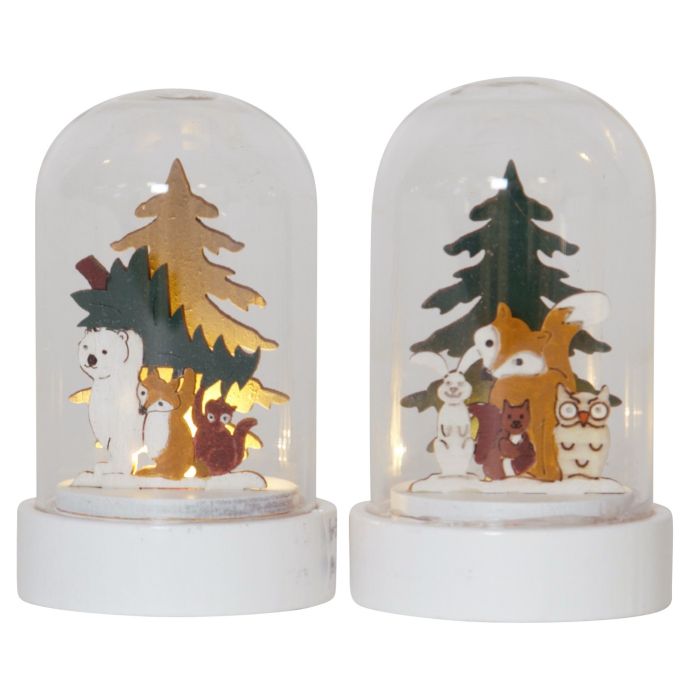 STAR TRADING / Vianočná LED dekorácia Forest Friends - set 2 ks