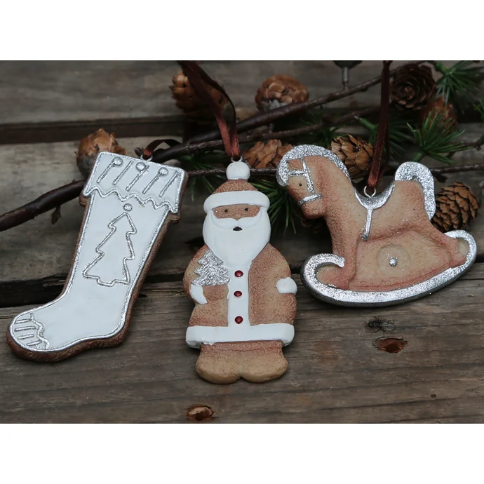Chic Antique / Vánoční dekorace Gingerbread - set 3ks