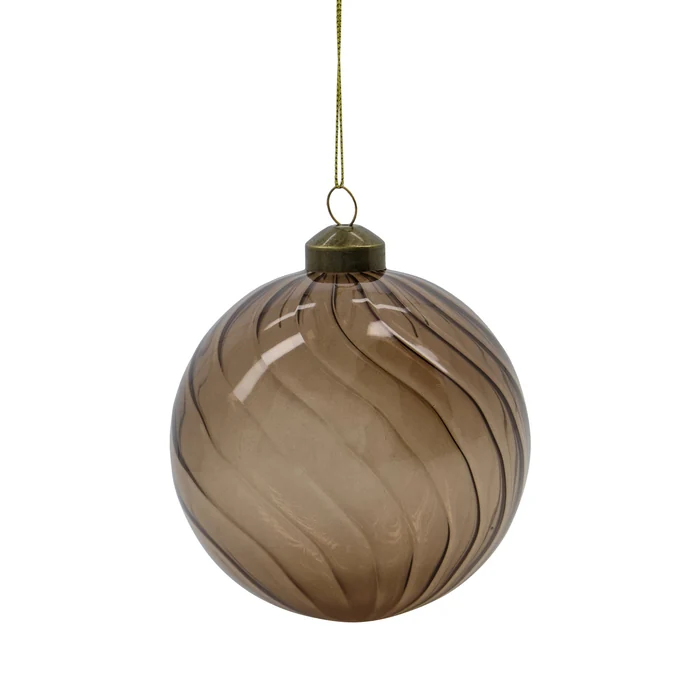 House Doctor / Sklenená vianočná ozdoba Fluted Amber Swirl 10 cm