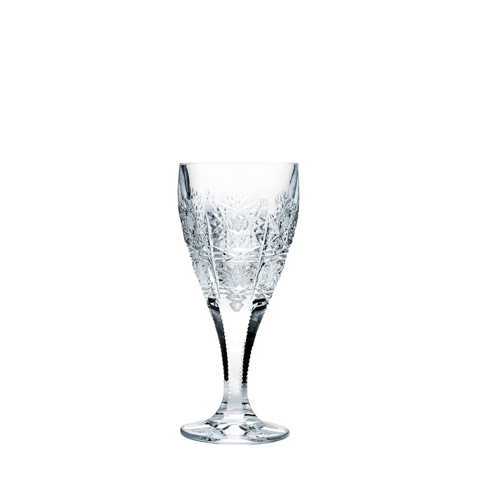 CRYSTAL BOHEMIA / Brúsený krištáľový pohár na likér Crystal BOHEMIA