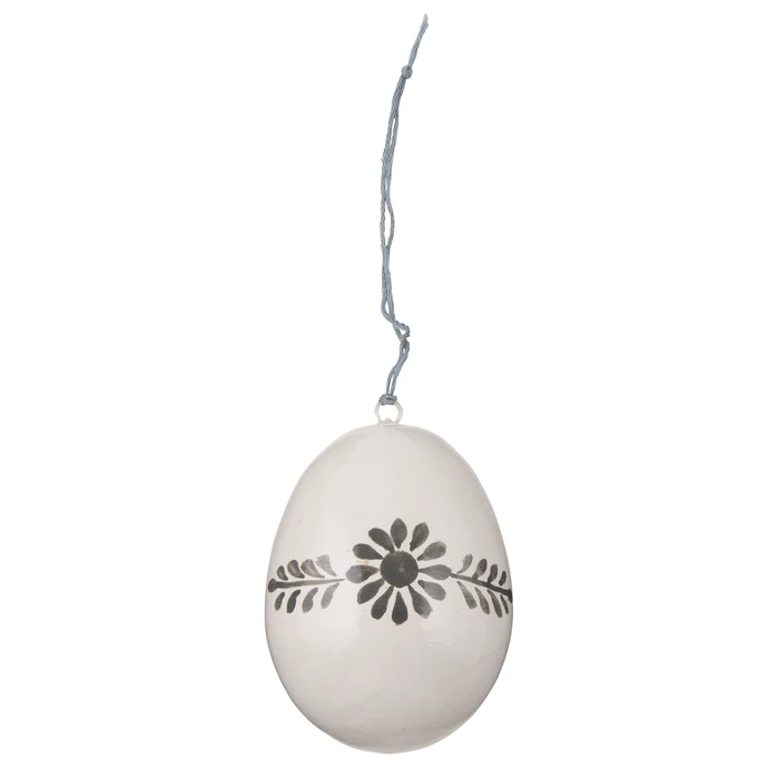 IB LAURSEN / Dekoratívne vajíčko Grey flower 6 cm