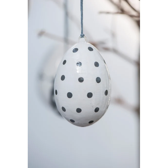 IB LAURSEN / Dekoratívne vajíčko Grey dots 5cm