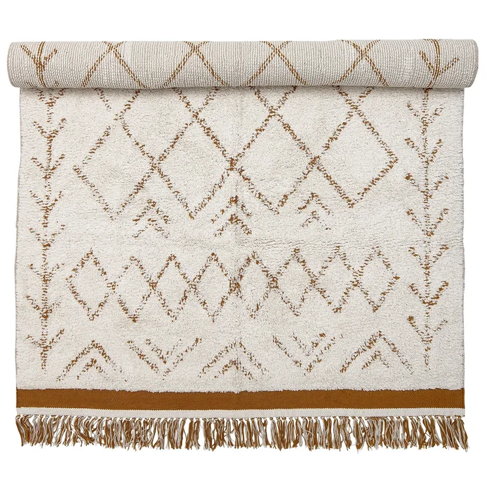 Bloomingville / Bavlněný koberec Off white/Orange 200x120 cm