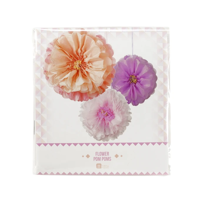 Talking Tables / Dekoratívne papierové pompóny Blush Flower - set 3 ks