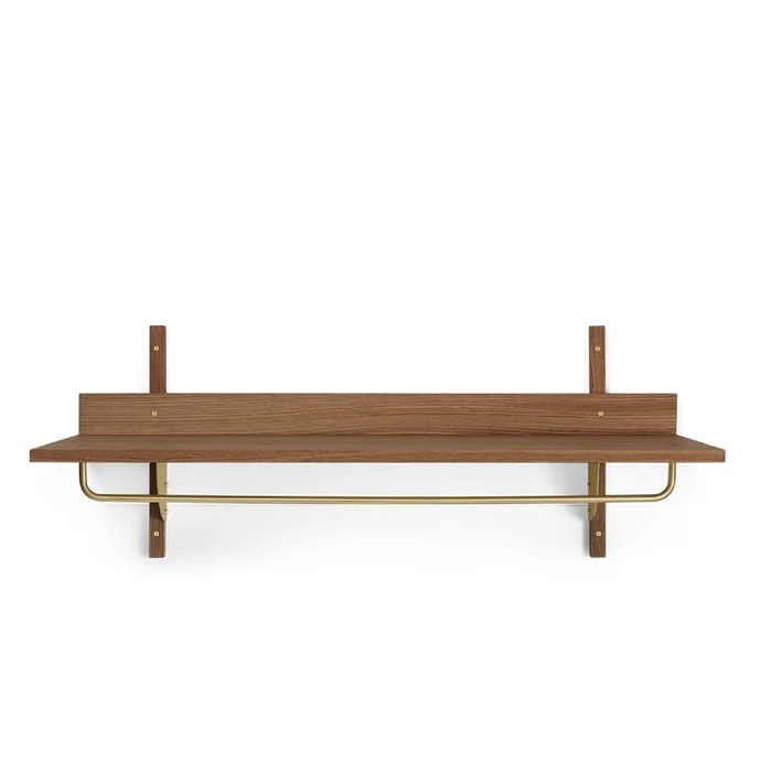 Ferm Living / Dřevěná police Sector Smoked Oak/Brass
