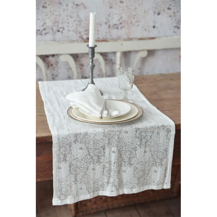 Jeanne d'Arc Living / Krajkový behúň na stôl Cream 42x128