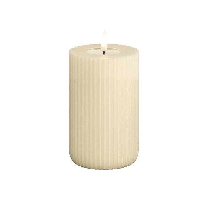 DeluxeHomeart / LED svíčka Solid Stripe Creme 12,5 cm