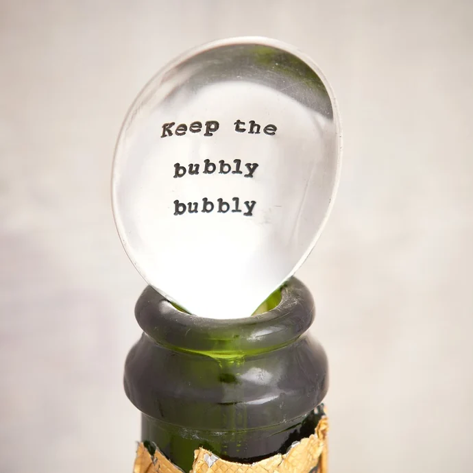 La de da! Living / Postriebrená čajová lyžička Keep the Bubbly Bubbly