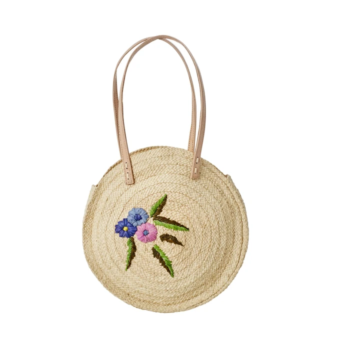 rice / Přírodní ručně pletená kabelka Flower