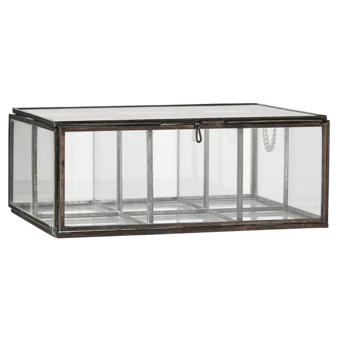 IB LAURSEN / Skleněný box s přihrádkami Glass Black