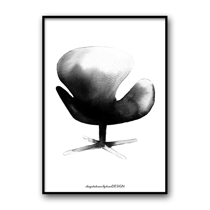 Magdalena Tyboni DESIGN / Plagát Swan Chair 30 x 40 cm