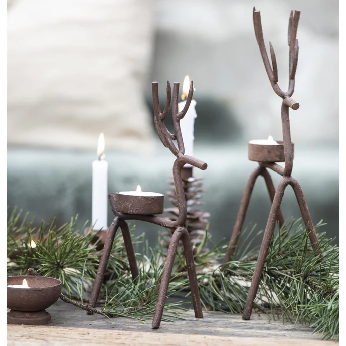 IB LAURSEN / Svícen na čajovou svíčku Rust Reindeer 22 cm