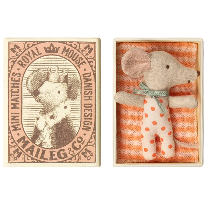 Maileg / Myší miminko v krabičce Baby mouse Girl