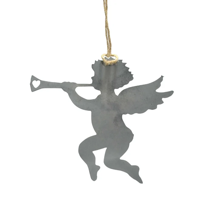 Krasilnikoff / Závěsná kovová dekorace Angel with Trumpet Small