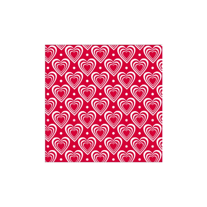 Krasilnikoff / Papírové ubrousky Hearts Red