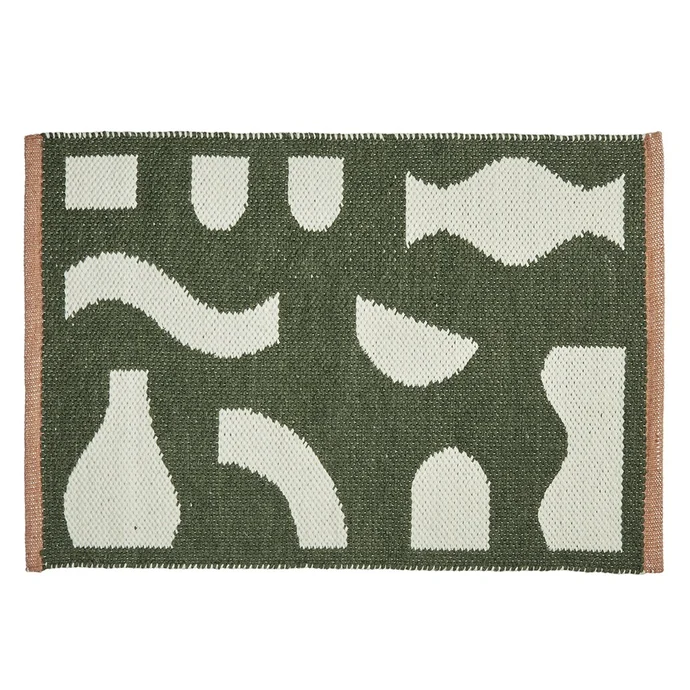 Broste / Textilní rohožka Ceres Green 50 x 70 cm