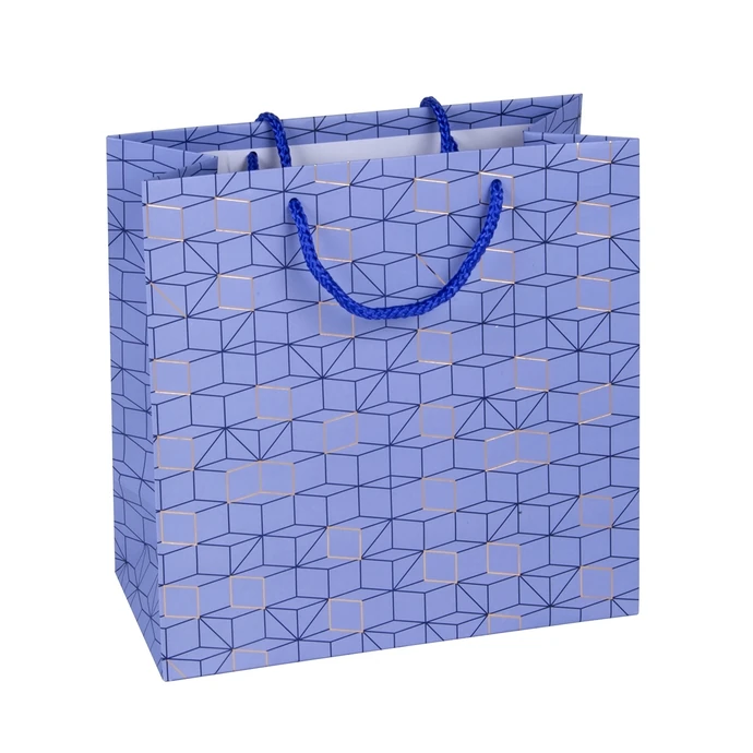 TRI-COASTAL DESIGN / Papírová dárková taška Cubes Blue S