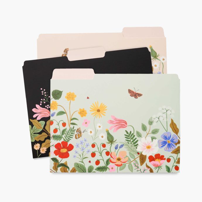 Rifle Paper Co. / Papírové složky na dokumenty Strawberry Fields - set 6 ks