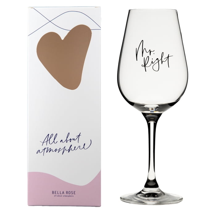 Bella Rose / Pohár na víno Mr. Right