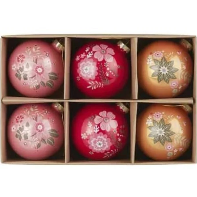 IB LAURSEN / Vánoční baňka Flower Pink/ Orange