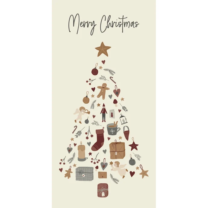 IB LAURSEN / Papírové ubrousky Merry Christmas Tree 40×40 cm