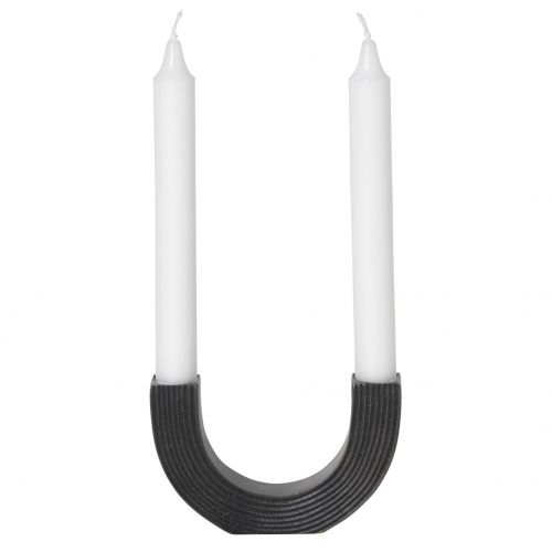 ferm LIVING / Designový mosazný svícen na dvě svíčky Arch Black