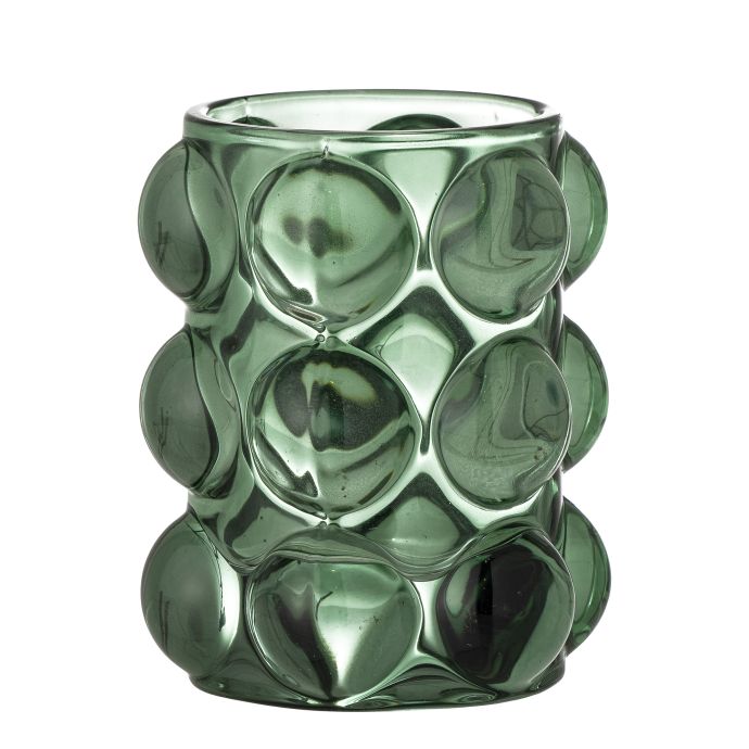 Bloomingville / Skleněný svícen na čajovou svíčku Deni Green 10 cm