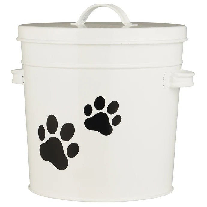 IB LAURSEN / Plechové vedro s vekom White / Paw 5 l