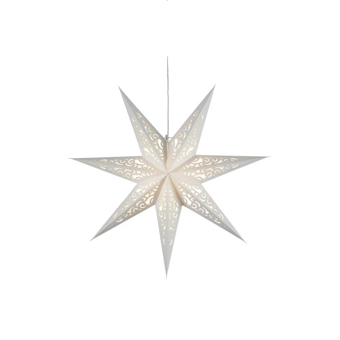 STAR TRADING / Závesná svietiaca hviezda Lace White 44 cm