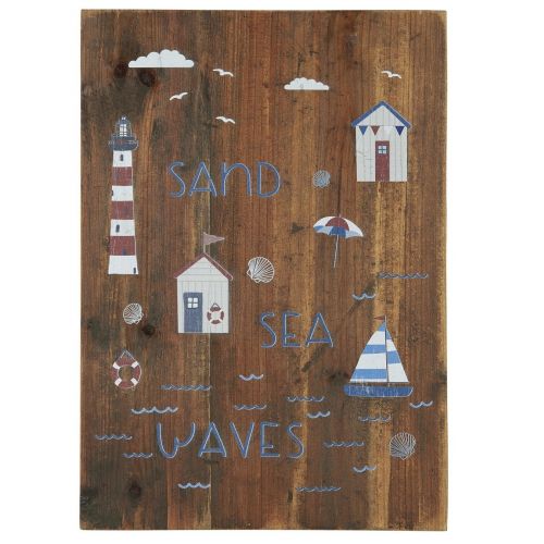 IB LAURSEN / Dřevěná cedule Sand Sea Waves