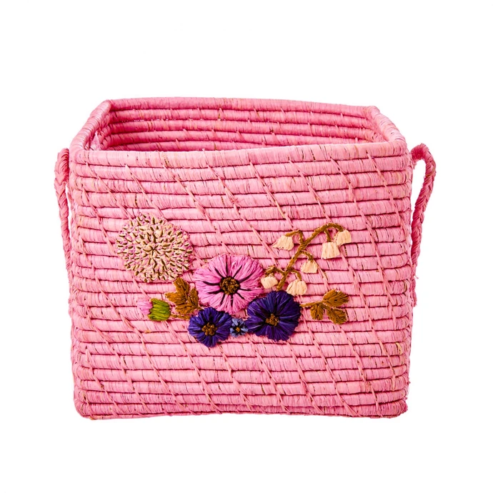 rice / Ručně pletený košík Flower Blush