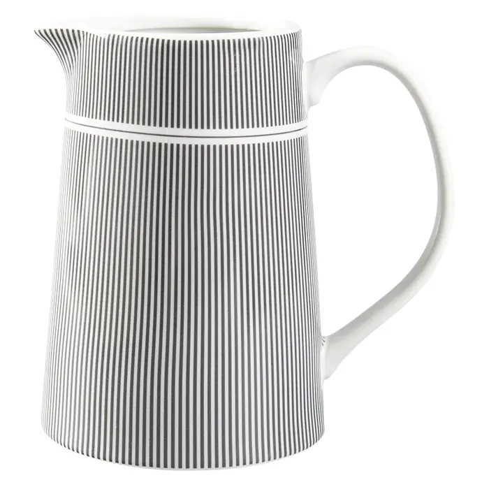 Krasilnikoff / Porcelánový džbán Grey Stripes