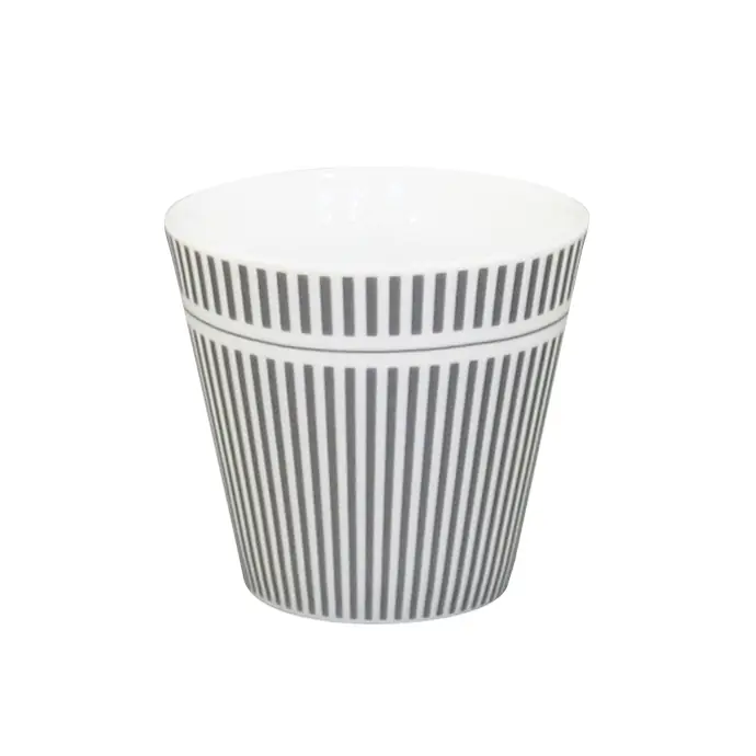 Krasilnikoff / Porcelánový hrneček na espresso Grey Stripes