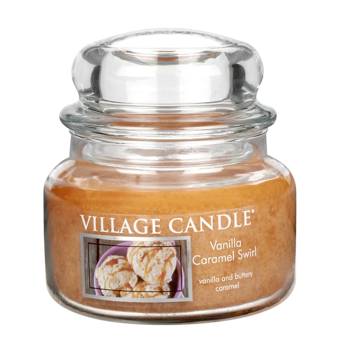 VILLAGE CANDLE / Svíčka ve skle Vanilla Caramel Swirl - malá